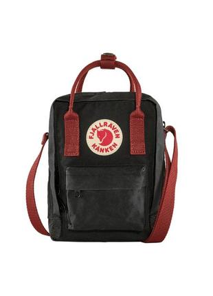 Сумка fjallraven kanken sling black/ox red рюкзак портфлель