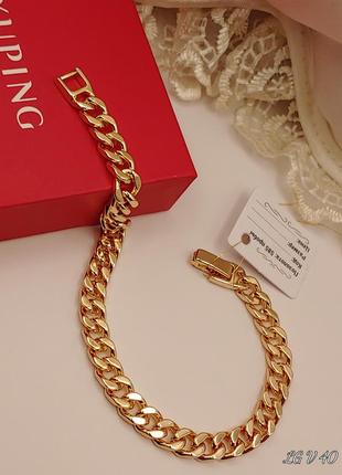 19 см! шикарный, мощный браслет, плетение панцирное, позолота6 фото