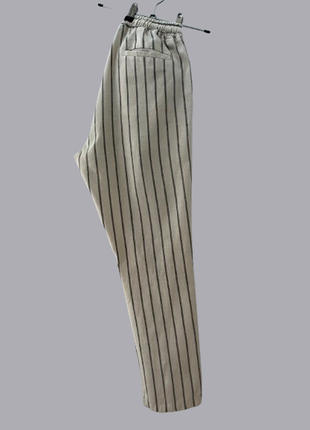 Льняні штани на резинці з високою посадкою breezy/туреччина р.46-48 нові