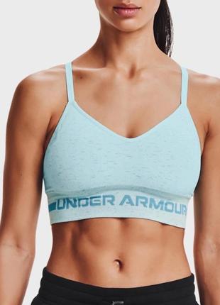 Топ underarmour з чашечками спортивний топік under armour короткий андер армор майка бюстгальтер бра блакитний голубий