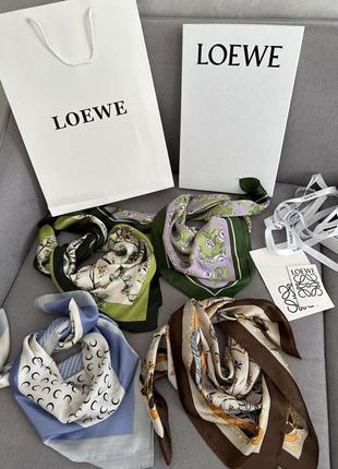 ﻿подарочный набор платков на шею, на сумку (4 шт) loewe. новые.