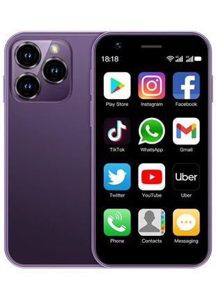 2,5" мини смартфон soyes xs16 2/16gb violet android. удобный компактный телефон 2000 мач