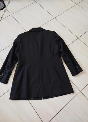 Черный базовый блейзер пиджак шерстяной женский4 фото
