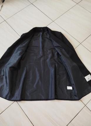 Черный базовый блейзер пиджак шерстяной женский7 фото