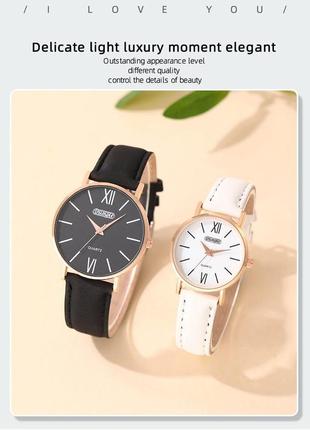 Модный набор для влюбленных 2 в 1:  роскошные мужские и женские часы, black white