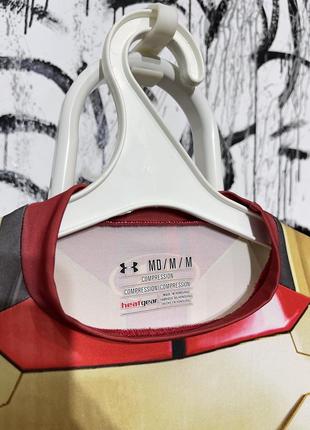 Термо футболка under armour marvel iron man, оригінал, повний принт, залізна людина, марвел, зручна, еластична, тренувань, для залу, найк, адідас9 фото