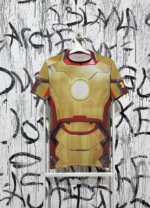 Термо футболка under armour marvel iron man, оригінал, повний принт, залізна людина, марвел, зручна, еластична, тренувань, для залу, найк, адідас