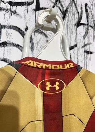 Термо футболка under armour marvel iron man, оригінал, повний принт, залізна людина, марвел, зручна, еластична, тренувань, для залу, найк, адідас8 фото