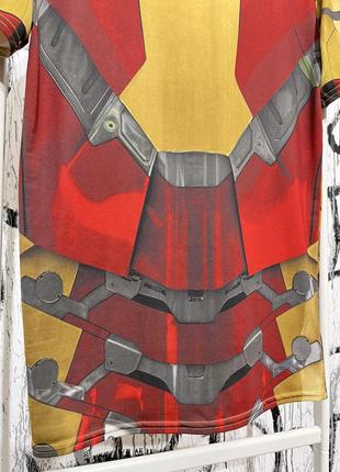 Термо футболка under armour marvel iron man, оригінал, повний принт, залізна людина, марвел, зручна, еластична, тренувань, для залу, найк, адідас7 фото