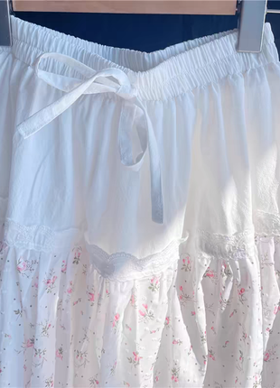 Летняя юбка белая цветы2 фото