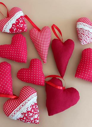 Текстильные сердечки, сердце, сердечка, сердце из ткани, валентинка,