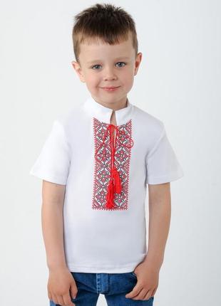 Вышиванка с коротким рукавом, вышитая футболка для мальчика