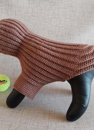 М'який в'язаний гачком вовняний светр-толстовка з капюшоном, худі для котів та маленьких собак4 фото