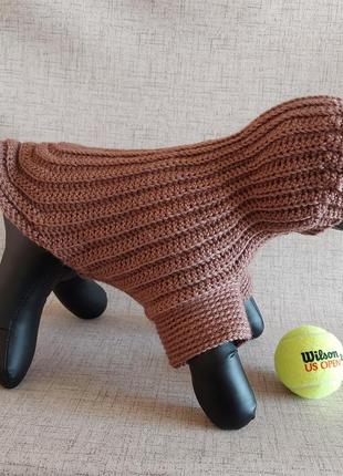 М'який в'язаний гачком вовняний светр-толстовка з капюшоном, худі для котів та маленьких собак5 фото