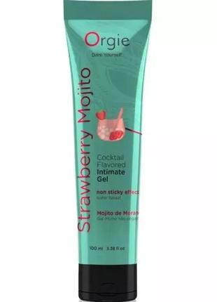 Съедобный лубрикант для орального секса клубничный мохито 100 мл orgie
