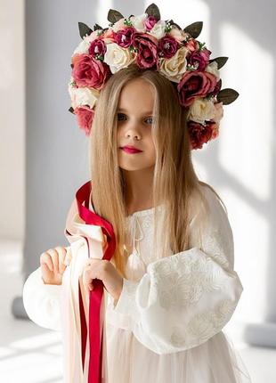 Плаття вишиванка біле перше причастя, святкове 116-152