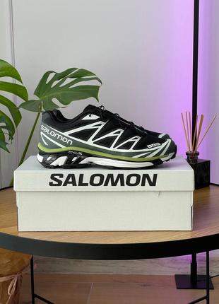 Чоловічі кросівки salomon xt-6 black green lime