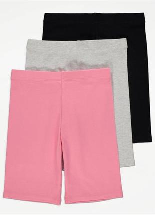 Трикотажні велосипедки шорти комплект (3 шт.) george англія