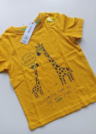 Футболка george бавовна з принтами жирафів на хлопчика р1.5-2 92 98