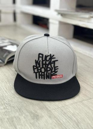 Кепка снепбек (snapback) premier серый  56-61р  (9064)