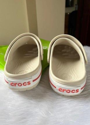 Крокс крокбенд бежові дитячі crocs crocband clogs stucco/melon3 фото