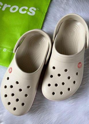 Крокс крокбенд бежові дитячі crocs crocband clogs stucco/melon9 фото