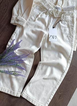 Бежеві джинси джогери zara для дівчинки 6 років (116 см)