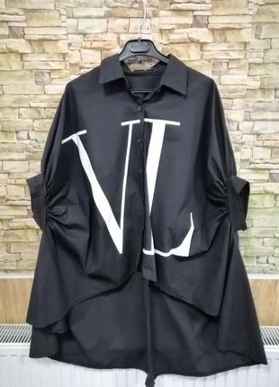 Блуза рубашка с удлиненной спинкой катон