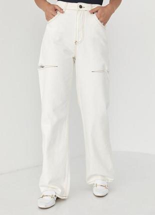 Білі джинси прямі6 фото