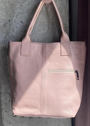 Рожева шкіряна сумка