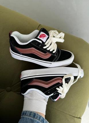 Кросівки vans knu skool black/bordo