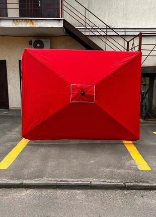 Парасолька квадратна 2х3 4 спиці з вітровим клапаном, червоний red