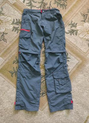 Трекинговые подростковые штаны-шорты 2в1 quechua