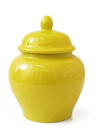 Чайница ваза богатства желтая 700мл. bm