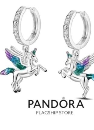 Сережки срібло silver_pandora оригінал єдиноріг