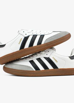 Женские кроссовки adidas samba og white black gum 37-38-39-41