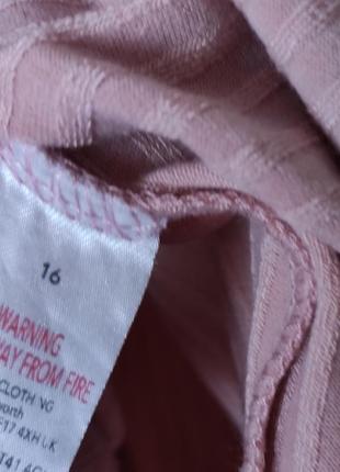 Туника футболка блуза ярусная волан нежно розового цвета в рубчик3 фото