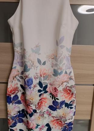 Шикарное нежное платье миди цветы2 фото