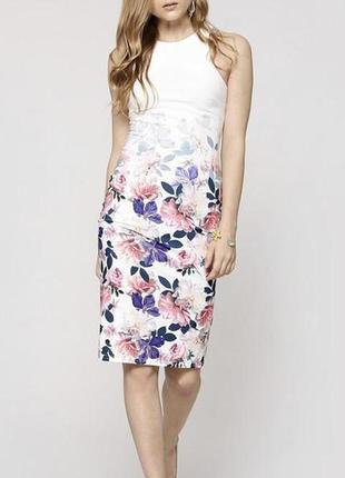 Шикарное нежное платье миди цветы