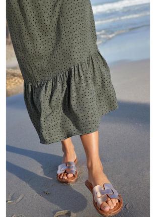 Гарна літня сукня на плечі кольору хакі р.185 фото
