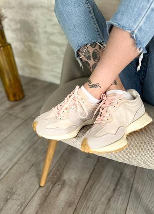 Жіночі кросівки new balance 327 cream pink premium