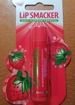Бальзам для губ lip smacker strawberry, смак полуниця