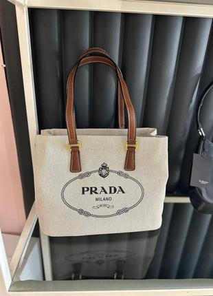 Сумка prada тканая шоппер