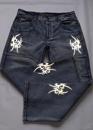 Vtg y2k jeans vintage джинси блакитні варені штани широкі  вінтаж eight2nine clockhouse grunge варенки balenciaga гранж