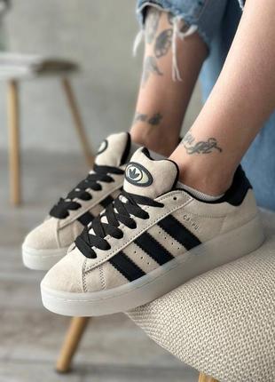 Женские кроссовки adidas campus 00s beige black