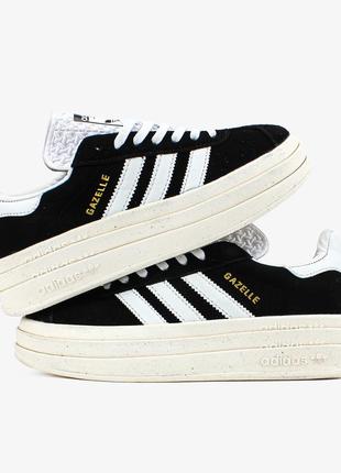 Женские кроссовки adidas gazelle bold core black white 37-38-39-40