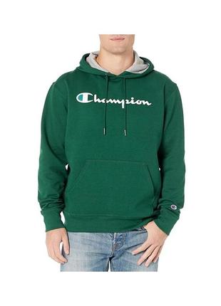 Толстовка чоловіча champion powerblend fleece pullover hoodie 3 s green (hbgf89h-3-s)