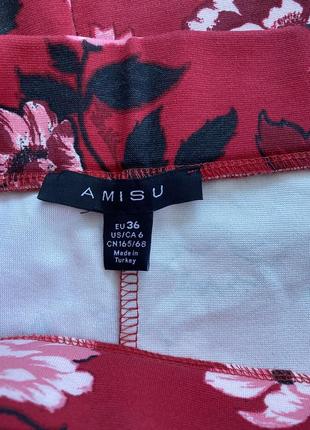 Amish праздничная мини юбка-карандаш без карманов, в цветочный принт, сзади небольшая распорка, ткань тянется, в идеальном состоянии3 фото