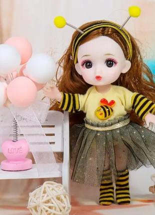 Лялька bjd 16 см шарнірна з одягом бджілка.