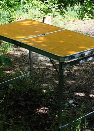 Розкладний стіл для пікніка (посилений) та стільці помаранчевий (sp00484)